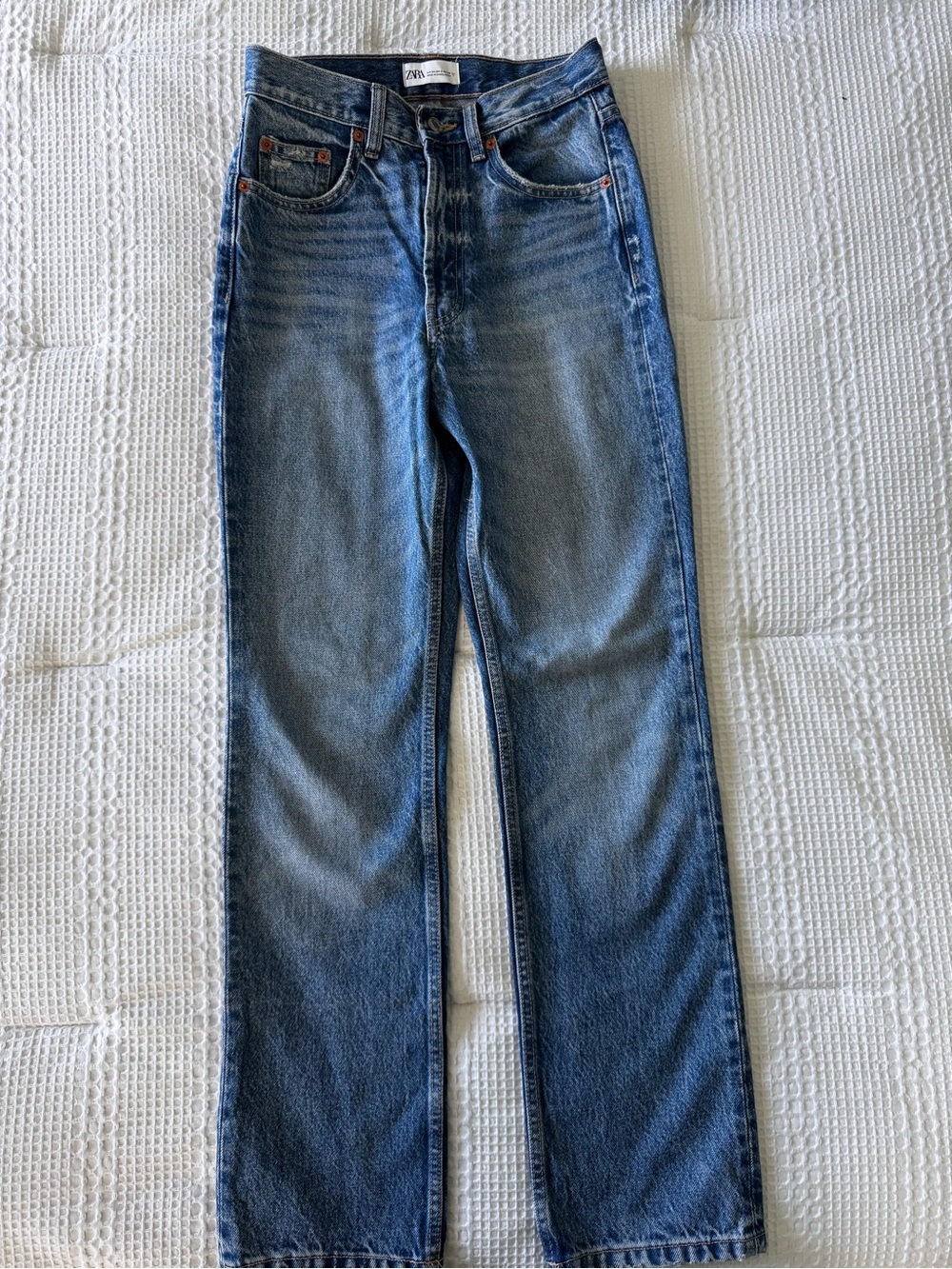 Zara Blue High-Waist Straight-Leg Women’s Jeans